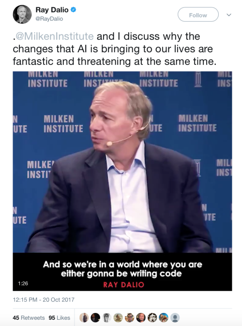  Ray Dalio talks about opportunities investing in AI