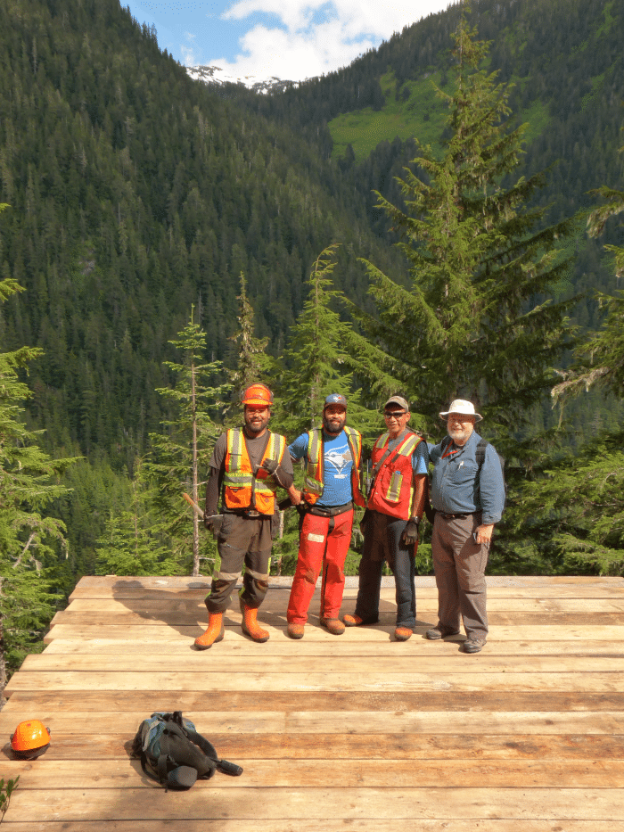 VP Exploration Ben Whiting with local Nisga'a pad building crew