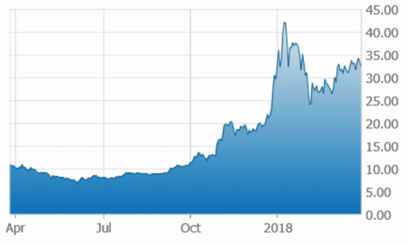 Canopy Growth 1-Year Stock Chart