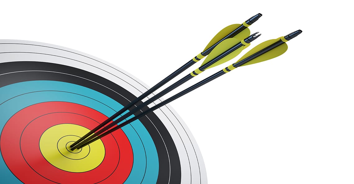 arrows in the bullseye of the target