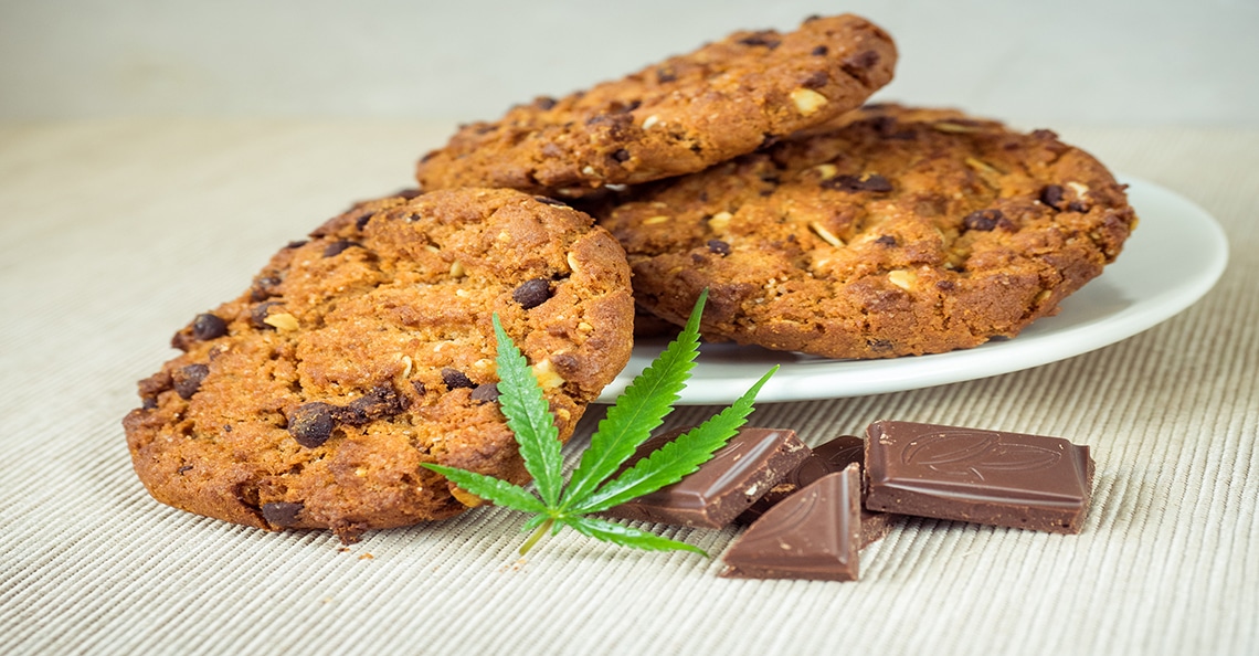 edible cannabis cookies on a plate