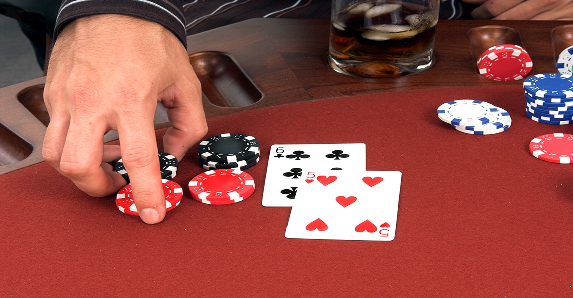 man doubles down in blackjack