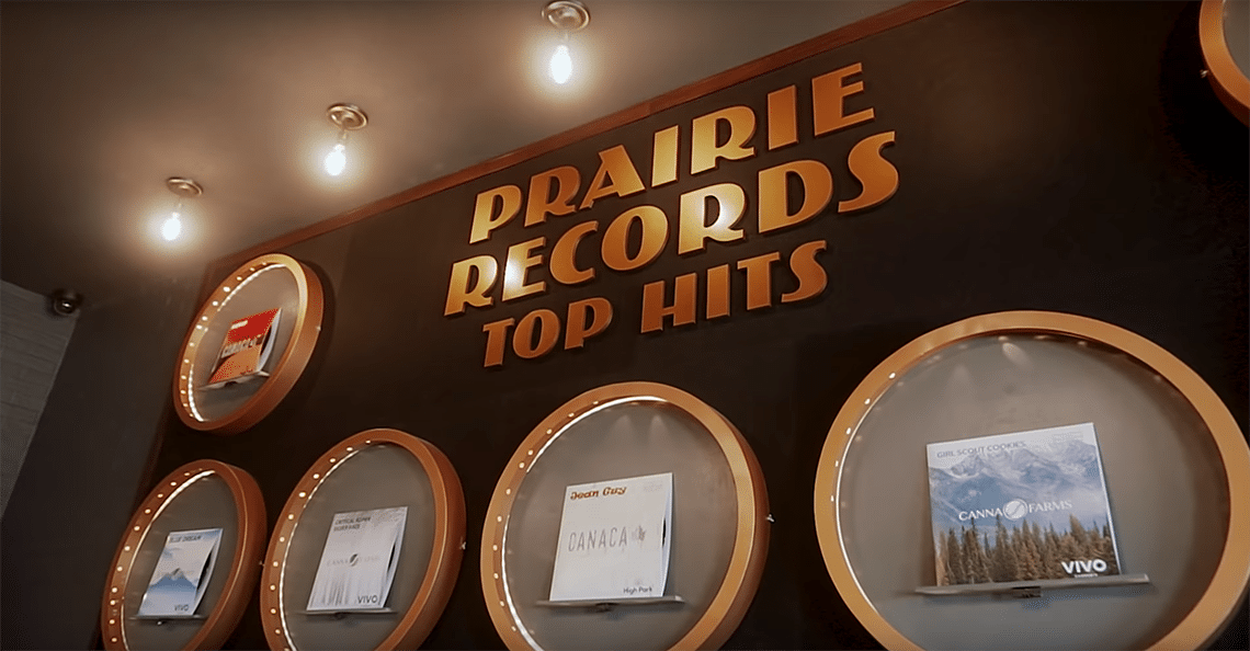 prairie records store top hits wall