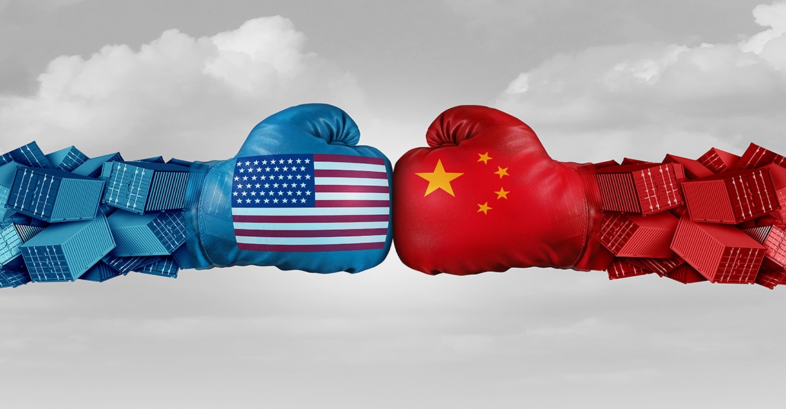 boxing gloves representing u.s.-china trade war