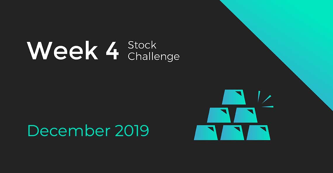 Cover for Week 4 of the December 2019 Stock Challenge