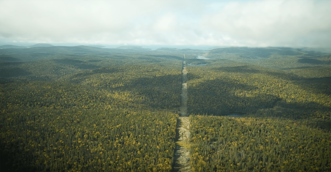 aerial of the land package for generation mining's marathon palladium deposit