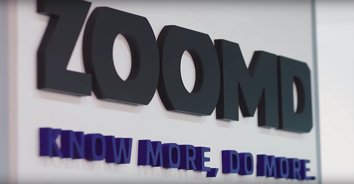 Zoomd logo on a wall