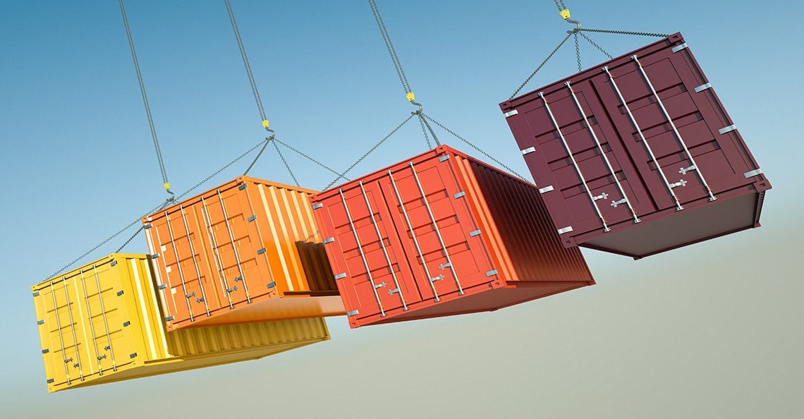 container crates hanging