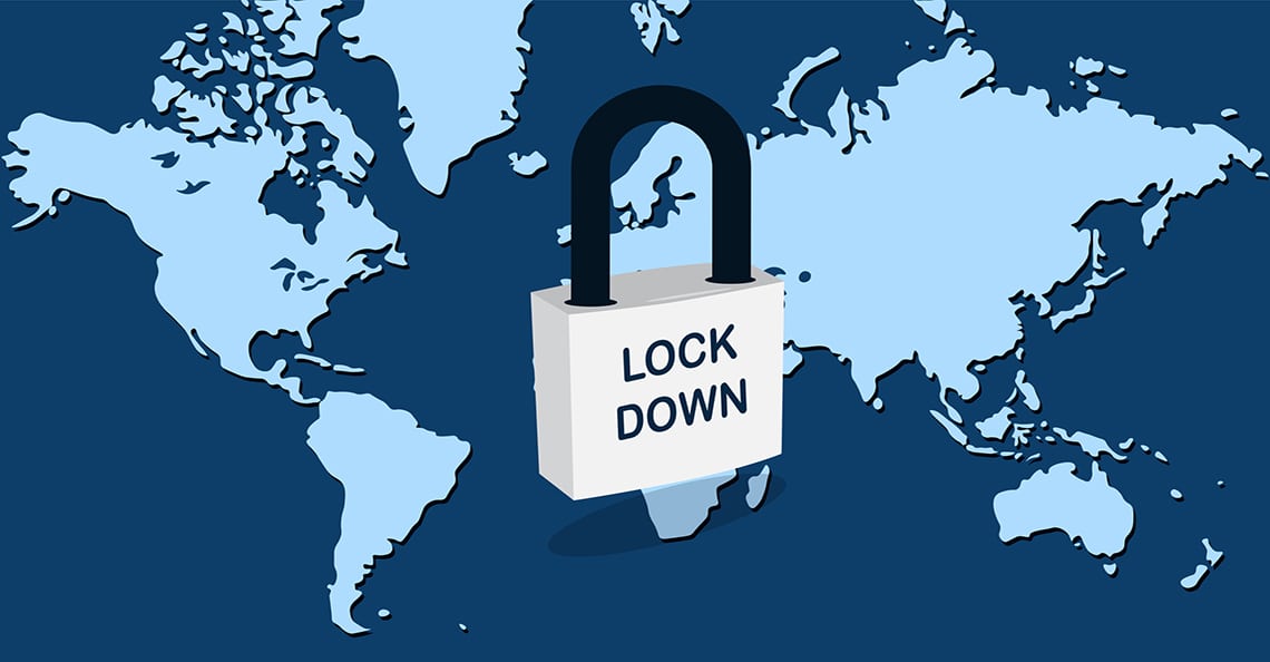 map of a global lockdown