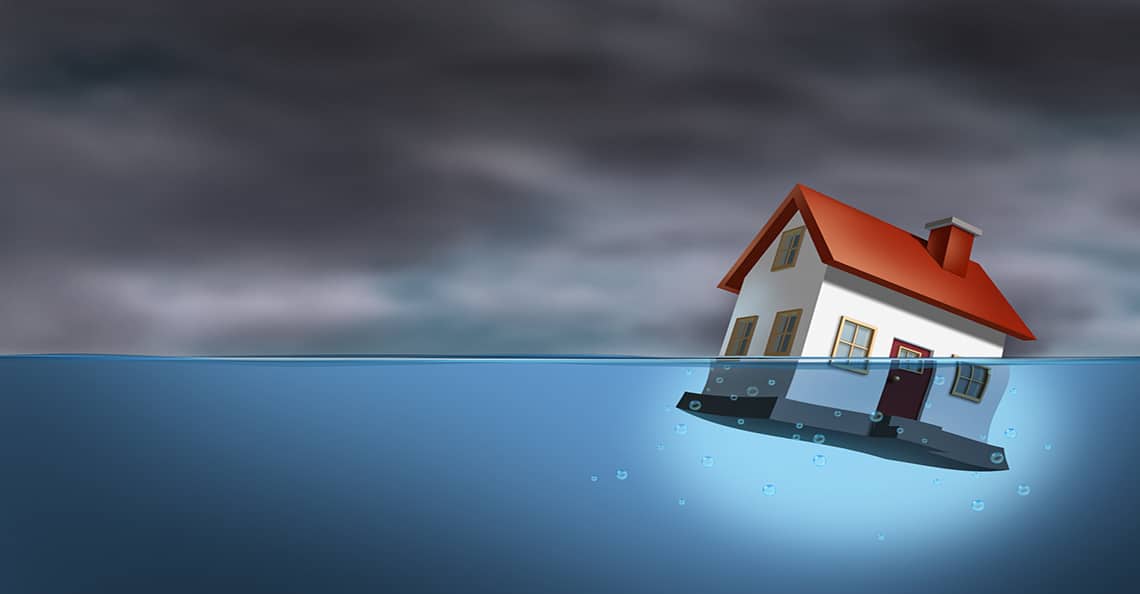 household under water with debt