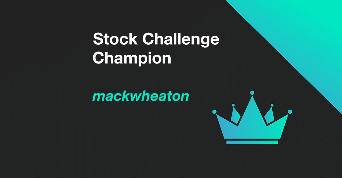 cover photo announcing mackwheaton as the winner of the february 2021 stock challenge